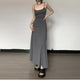Cami Summer Bodycon Maxi Dress In Grey