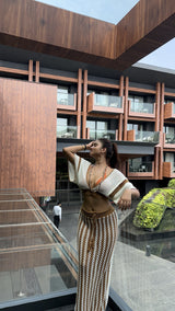 Sikoy Crochet Holiday Coord - Resortwear In Brown