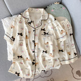 Vega 3 Pc Set Cotton Nightsuit In Off-White