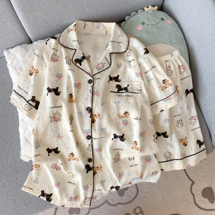 Vega 3 Pc Set Cotton Nightsuit In Off-White