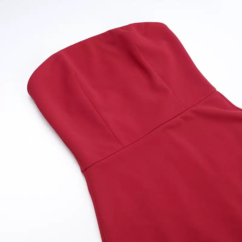 Annora Off-Shoulder Maxi Dress With Scarf In Maroon