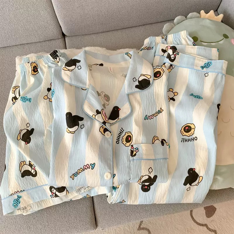 Ziggy 3 Pcs Set Nightsuit In Blue