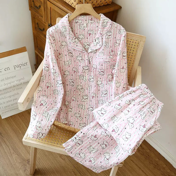 Ruya Cotton Padded Nightsuit In Pink