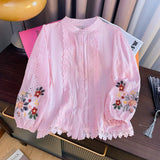 Nera Statement Summer Top In Light Pink