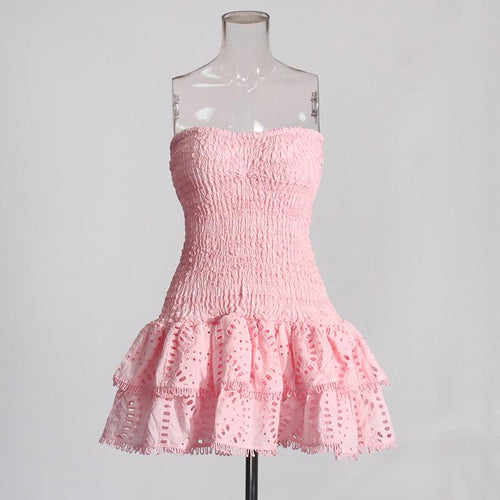 Liana Luxe Summer Dress In Light Pink