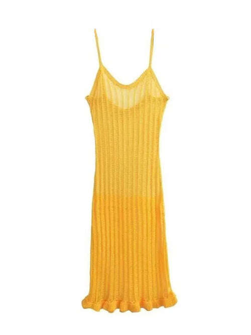 Cove soft knit dress In Mustard