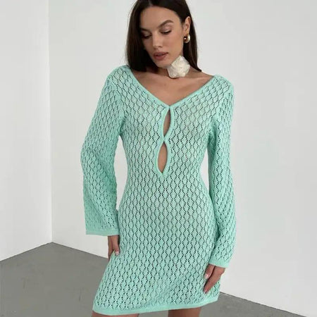Ice Blue - Layla Soft Crochet Dress- Resortwear