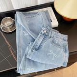 Gabi Bow Printed Denim Jeans