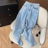 Gabi Bow Printed Denim Jeans