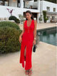 Erina Crochet Slit Maxi Dress