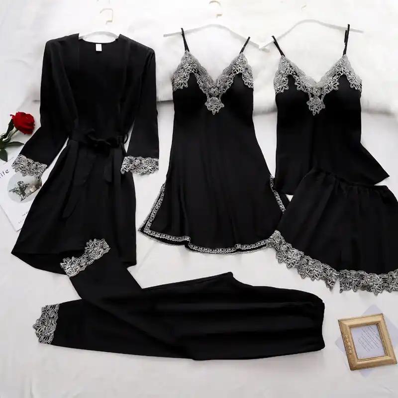 Imani Luxury Loungewear Set In Black