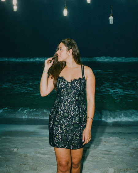 Celestia Lace Dress in Black