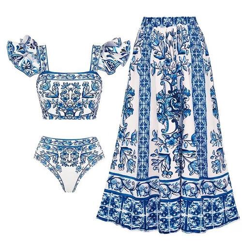 Inaya Swimsuit With Skirt In Blue