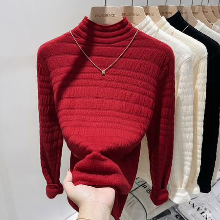 Ines Fleece Sweater - fabric detail shot, wine red - Miss Mosa By Akanksha