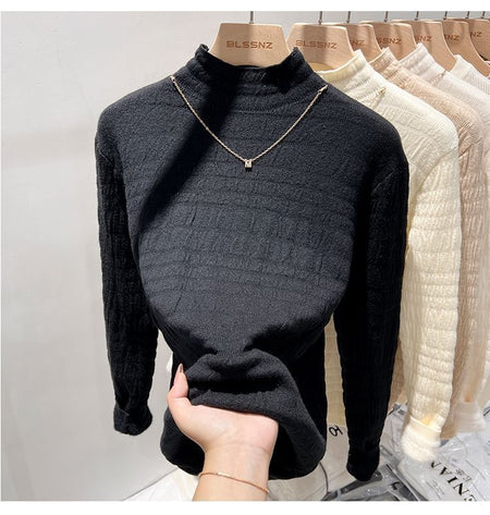 Ines Fleece Sweater - flat-lay shot, black - Miss Mosa By Akanksha