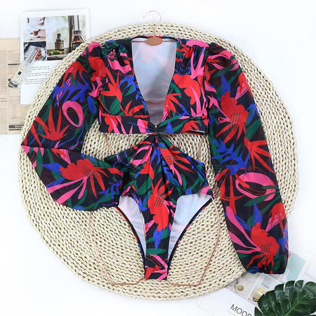 Ines One Piece Swimsuit In Multicolour - flat-lay product shot on hanger - Miss Mosa By Akanksha