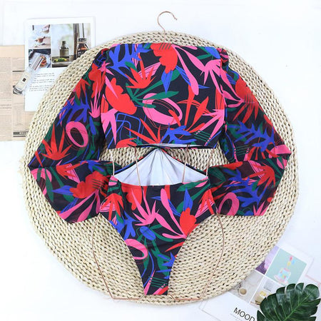 Ines One Piece Swimsuit In Multicolour - flat-lay back shot on hanger - Miss Mosa By Akanksha