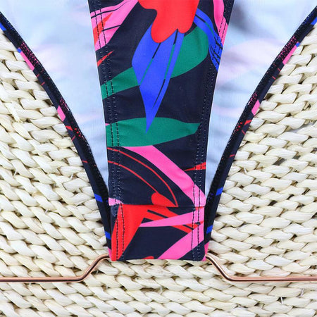 Ines One Piece Swimsuit In Multicolour - close-up of side seam detail - Miss Mosa By Akanksha