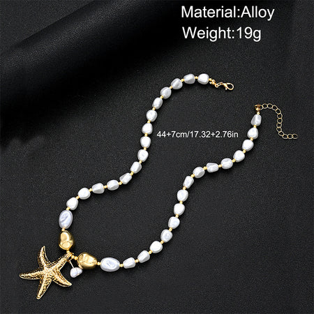 Lea Pearl Starfish Necklace