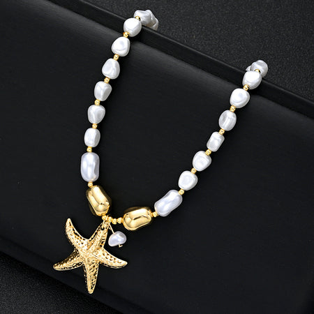 Lea Pearl Starfish Necklace