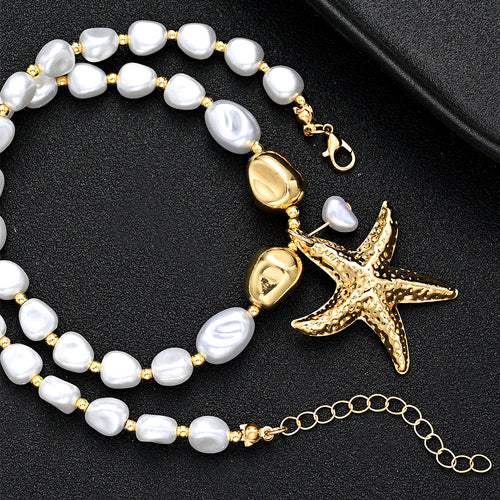 Lea Pearl Starfish Necklace