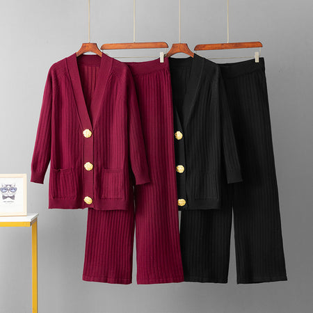 Isotta Premium Woolen Coord Set - flat-lay shot, burgundy and black - Miss Mosa By Akanksha