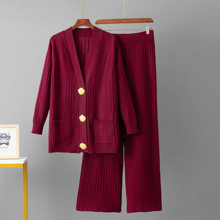 Isotta Premium Woolen Coord Set - flat-lay shot, burgundy - Miss Mosa By Akanksha