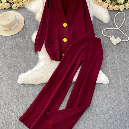 Isotta Premium Woolen Coord Set - styled flat-lay shot, burgundy - Miss Mosa By Akanksha