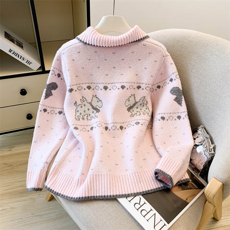 Isotta Woolen Cardigan In Pink - back flat-lay product shot on hanger - Miss Mosa By Akanksha