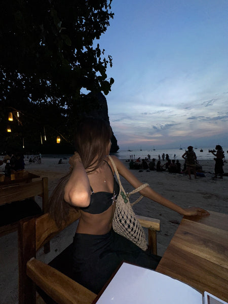 Issy 2 Pcs Swimsuit With Skirt - back shot on model, black - Miss Mosa By Akanksha