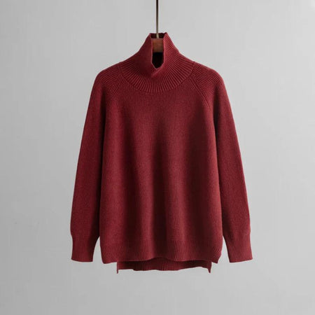 Ivona Premium Winter Coord Set - front shot of sweater on hanger, maroon - Miss Mosa By Akanksha