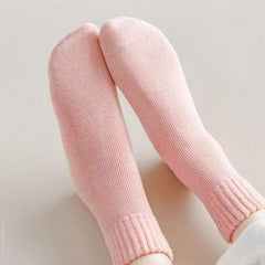Ivy Winter Soft Fleece Socks - close-up shot of fleece-lined socks on model, off-white - Miss Mosa By Akanksha