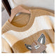 Jacob Striped Sweaters - close-up of neckline, brown - Miss Mosa By Akanksha