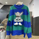 Jacob Striped Sweaters - front shot on hanger, blue - Miss Mosa By Akanksha