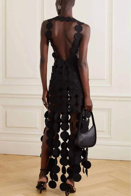 Jamey Luxe Resortwear Coverup In Black - back shot on model - Miss Mosa By Akanksha