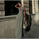 Jamie Holiday Statement Zipper Up Maxi Dress - lifestyle shot on model, olive green - Miss Mosa By Akanksha