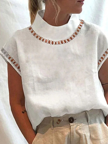 Jamie Summer Cotton Top in White - front shot on model, white - Miss Mosa By Akanksha