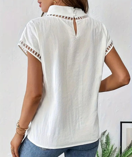 Jamie Summer Cotton Top in White - back shot on model, white - Miss Mosa By Akanksha