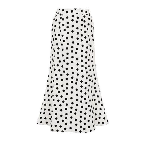 Janet Polka Swimsuit With Skirt In White