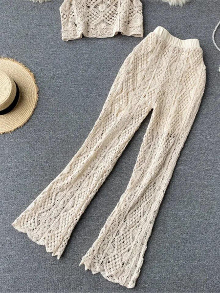 Jarod Resortwear 2 Pc Set - flat-lay product shot, beige - Miss Mosa By Akanksha