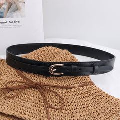 Jasper Statement Leather PU Belt - flat-lay shot of belt, black - Miss Mosa By Akanksha