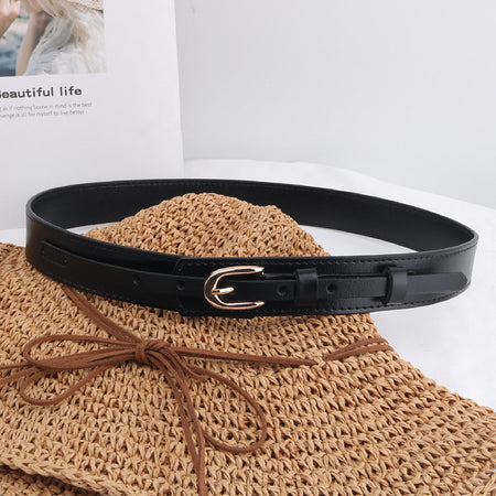Jasper Statement Leather PU Belt - flat-lay shot of belt, black - Miss Mosa By Akanksha