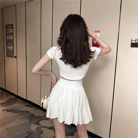 Jelena Coord Set - back shot on model, white - Miss Mosa By Akanksha