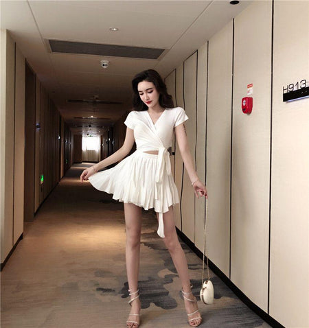Jelena Coord Set - full-length shot on model, white - Miss Mosa By Akanksha