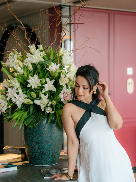 Jemini Summer Holiday Dress - back shot on model outdoors, white - Miss Mosa By Akanksha