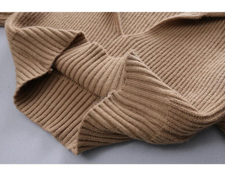 Jennifer Cropped Sweaters - close-up of hem, camel - Miss Mosa By Akanksha