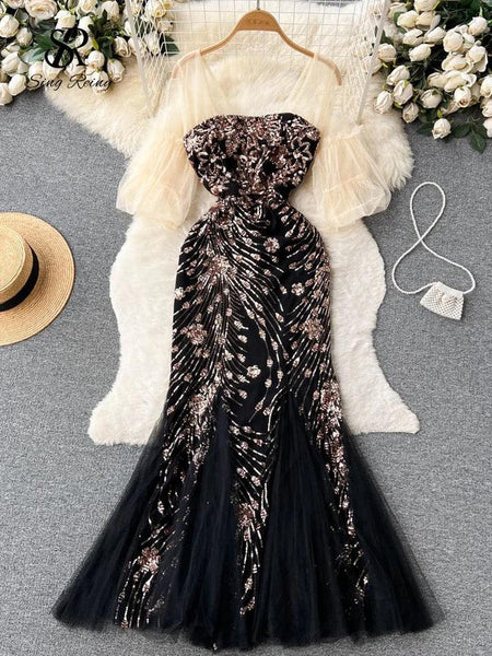 Jennifer Embellished Gown - styled flat-lay shot, black - Miss Mosa By Akanksha