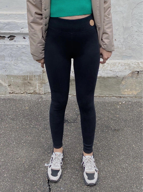 Jenny Slimming Premium Fleece Leggings In Black