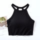 Jenny Tank Tops with Inbuilt Bra - flat-lay product shot, black - Miss Mosa By Akanksha