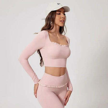Jeny Premium Activewear Set - front shot on model lower body, off-white - Miss Mosa By Akanksha
